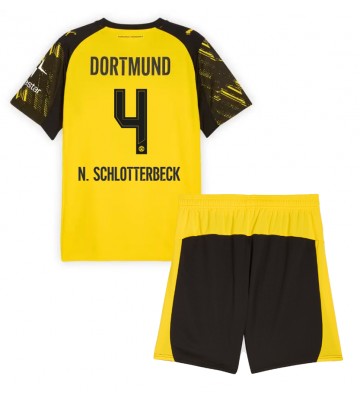 Borussia Dortmund Nico Schlotterbeck #4 Replica Home Stadium Kit for Kids 2025-26 Short Sleeve (+ pants)